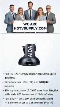 AIDA Imaging PTZ-NDI-X18B Full HD NDI|HX Broadcast PTZ Camera