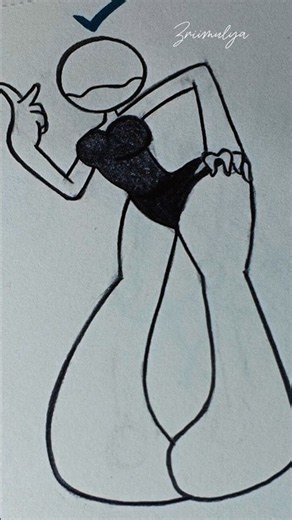 How to draw Female body pose tutorial #drawing #stickman #howtodraw #art #tutorial