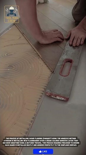 How to Install Wood Flooring (Parquet) Using Glue | Easy Tutorial & Trowel Tool Tips #workers #diy