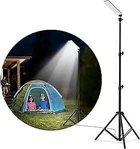 Camping Light,1680 Lumen Portable Light, LED Barbecue Lamp, Work Lights with Stand for Camping, Adjustable Metal Telescoping Tripod 6Ft, USB Interface Powered