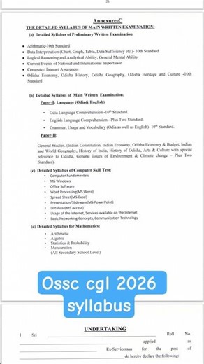 OSSC CGL SYLABUSS 2026 #ossc #OSSCSYLLABUSS#odishagovernment #syllabus #success