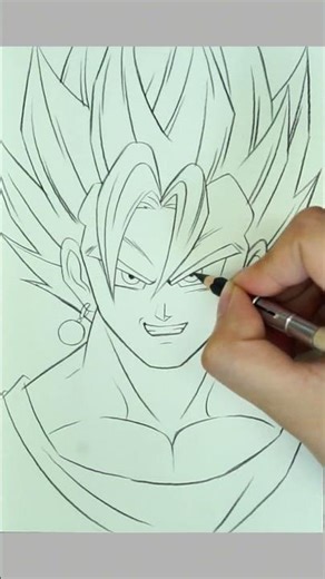 🔥 Drawing Vegito Super Saiyan Blue ✍️ | Dragon Ball Fanart | Easy Pencil Sketch #shorts #drawing