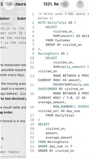 Waymo Data Science Interview: Master SQL Window Functions FAST ⚡ | LeetCode 1321 #shorts