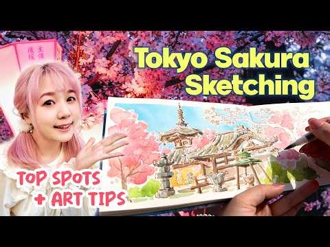 A Cozy Art Guide to Cherry Blossoms in Tokyo 🌸 Paint With Me