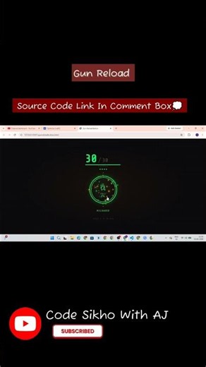 Gun Reload Button 🔫🔥 | Tactical Reload Animation | HTML CSS JavaScript