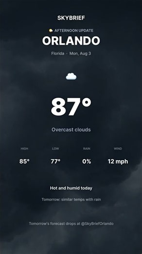 [1 PM] Orlando Weather | Monday, August 3 #OrlandoWeather #Shorts
