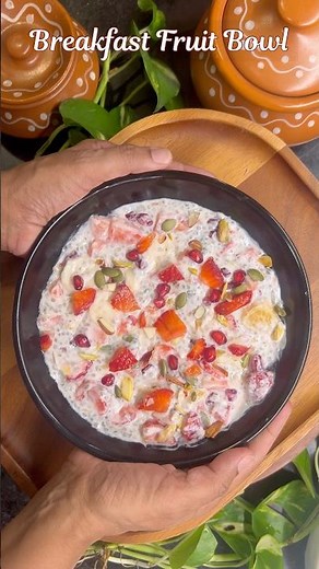 Creamy and Easy Breakfast Fruit Bowl! #asmr #fruit #breakfast