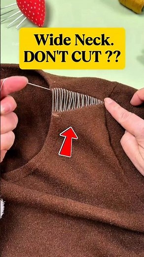 Beginner-Friendly No-Cut Neckline Alteration — How to Make a Wide Neckline Smaller Easily #shorts