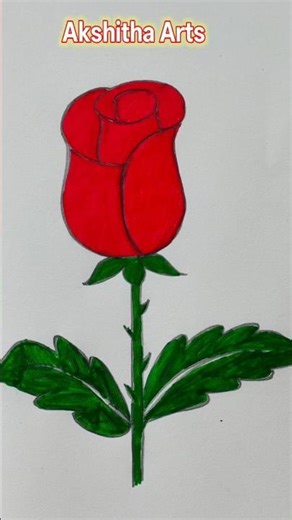 Beautiful Rose Drawing | Easy Rose Sketch for Beginners | Flower Art Tutorial 🌹