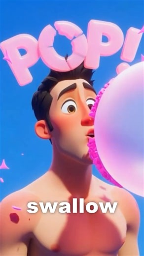 Swallowed Gum? Watch This! 🍬😲 #shorts #healthtips #healthylifestyle #medicalanimation #wellness