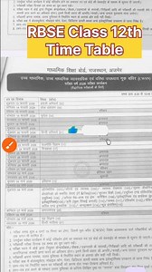 RBSE Class 12th time table 2026 / Class 12th time table 2026 #rbse #class12 #timetable #viral #trend