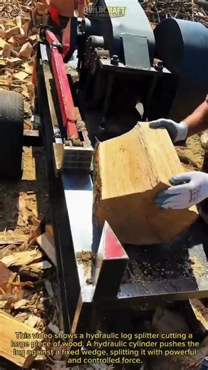 Watch This Powerful Hydraulic Log Splitter Split Huge Logs Now #LogSplitter #Woodworking #PowerTool
