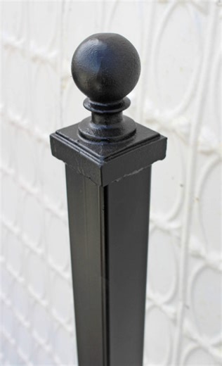 Wrought Iron Fence Post - 5ft Tall, Ball Top, 2" Square Steel - Etsy