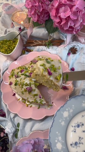 Farida Salmanova on Instagram: "Persian Love Cake Recipe The Full Video With The Recipe Is On My Youtube Channel! Link In My Bio! Ingredients For the Batter: * 3/4 cup granulated sugar * Zest from 1 orange * 2 eggs, room temperature * 1/4 cup orange juice * 2 tbsp rosewater * 1/2 cup sour cream * 1/2 cup unsalted melted butter * 1 cup all-purpose flour * 1/4 tsp salt * 1 tsp baking powder * 1 tsp ground cardamom * 1 cup almond flour * 1/3 cup finely diced pistachios For the Glaze: * 1 cup powder