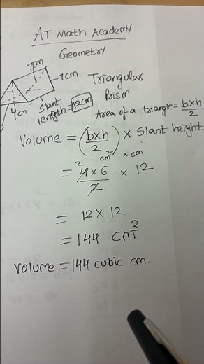 Geometry:Volume of a Triangular Prism