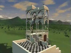 M. C. Escher - "Belvedere" Building Animation