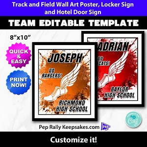 Track and Cross Country Locker Sign, Door Sign and Wall Art Poster With Winged Shoe to Personalize for Running Team Gifts, Editable CC03 - Etsy Australia