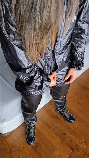 Nylon bodywrapper pants - wetlook sportswear, saunasuits, rainwear and swishy tracksuits