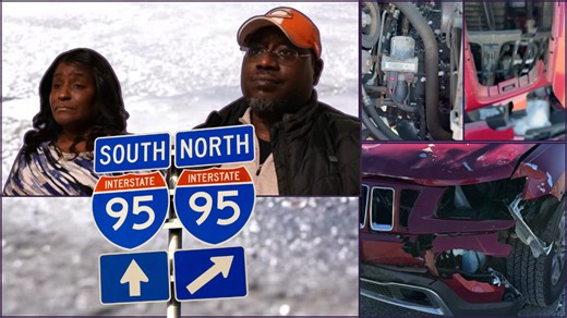 Ice flies off tractor-trailer, totals car on Interstate 95: 'Like hitting a brick wall'