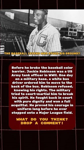 The Secret Court Martial of Jackie Robinson 🪖 #JackieRobinson #BlackHistory #WW2 #USArmy