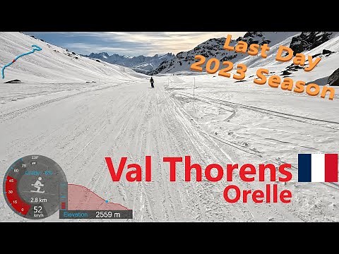 [4K] Skiing Val Thorens from Orelle Last Day of 2023 Ski Season, Les3Vallées France, GoPro HERO11