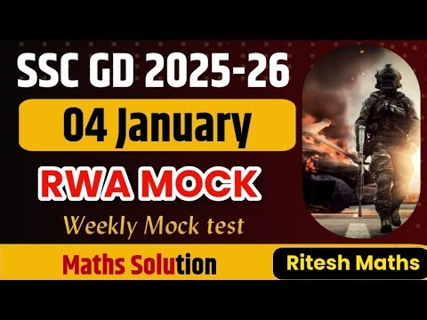 Rojgar With Ankit 04 January SSC GD Weekly Mock Test Maths Solution.#sscgd #rwa #mocktest #analysis