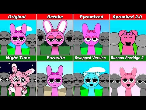 All Pinki in Sprunki incredibox | From Sprunki Original vs Sprunki Retake vs Sprunki Pyramixed vs...