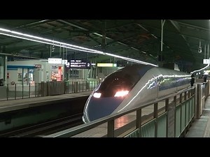 JR西日本 夜の 新神戸駅 新幹線 N700 X編成 のぞみ & 500系 700系 こだま すれ違い 入線 18 時台 2014.4