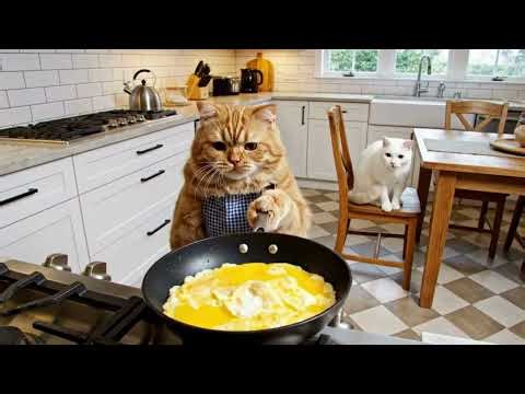 Cat Attempts to Fry an Egg 😲🍳🐱 | Cooking Fail!
