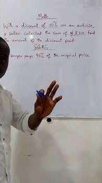 Commercial Arithmetic: Discounts #math