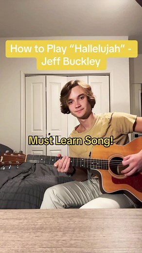 How to Play “Hallelujah” - Jeff Buckley 🎸 #guitartok #beginnerguitar #acousticcover #musiciansoftiktok #guitarlesson #hallelujah #fyp #foryou