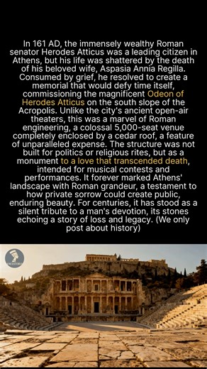 85K views · 881 reactions | A wealthy Roman senator built one of Athens most stunning landmarks out of heartbreak. #history #ancienthistory #archaeology | Ancestoria | Facebook