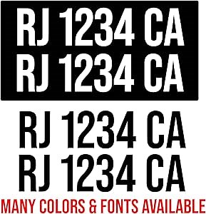 Set of 2 Custom Boat Registration Numbers and Letters Jet Ski Registration Numbers Jetski PWC Pontoon Sail Boat Sailboat Hull Id Vinyl Decals Stickers
