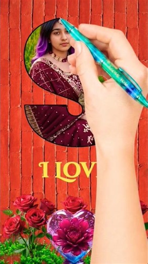 Magical Love Letter "S" Drawing with a Pen #zkzero #art_video #draw_easy #shorts_video