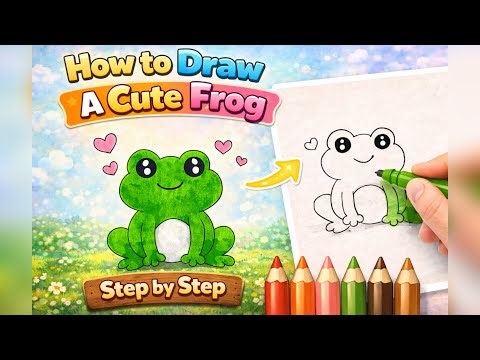 How to Draw a Cute Frog 🐸 | Easy Step by Step Drawing for Kids