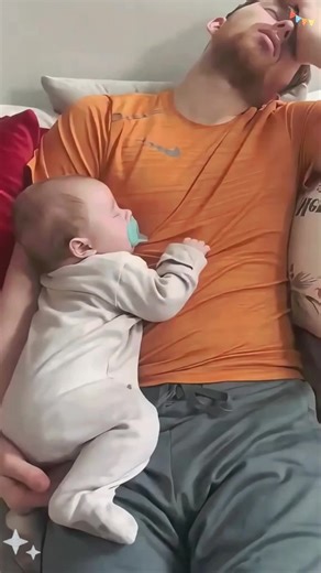 Baby's Hilarious Reaction to Dad's Snoring