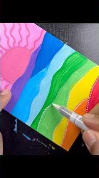 Let’s draw 🌅🌈 #asmr #shorts