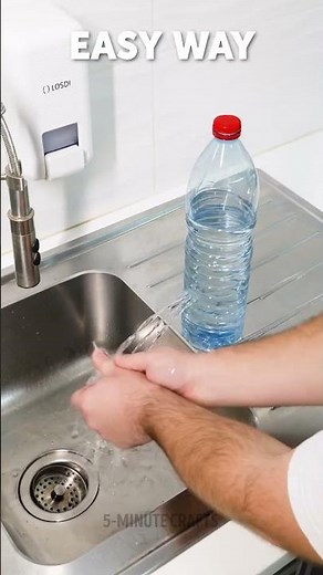 Easy plastic bottle water dispenser trick💧