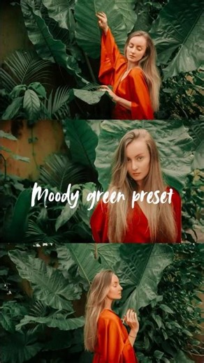 How to edit your portrait in moody green tone Lightroom tutorial #youtubeshorts #moodyedit #presets