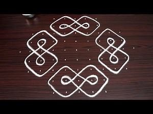 Simple Sikku kolam with 11 dots - Easy melika muggulu designs - chukkala muggulu