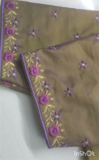 computer work blouse design with pattu saree #like #subscribe 🎀
