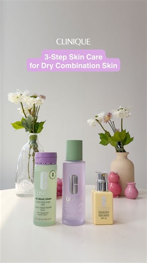 Calling all dry combination skin girlies- The Clinique 3-Step System is a game changer ✨ Cleanse. Exfoliate. Moisturize. Repeat. 👩‍⚕️ Dermatologist tested. 🧪 Allergy tested. 🚫 Fragrance free. #Clinique #CliniquePH | Clinique