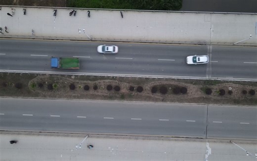 [无人机航拍]道路车辆俯视