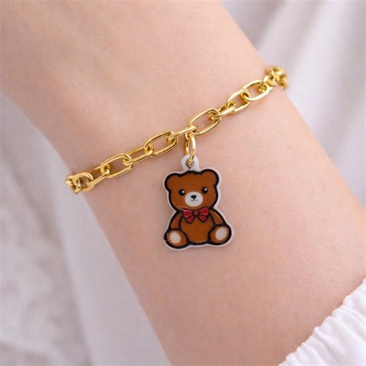 Teddy Bear Bracelet for Bear Lovers. Fun Animal Layered Jewelry and Gifts. - Etsy