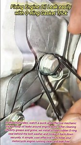 Fixing Engine Oil Leak easily with O-Ring Gasket Trick #shorts #mechanic #automotive