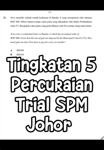 Tingkatan 5 - Percukaian - Trial SPM Johor 2025 #matematikspm #matematik #trialspm #matematiktingkatan1