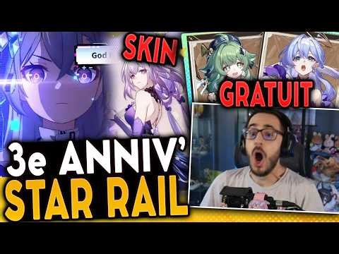5⭐OFFERT ! SKIN, PRESET RELIQUES, 30+ INVOCS CADEAUX ... Recap 3ème anniversaire Honkai Star Rail