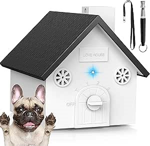 Anti Barking Device, 3 Levels Ultrasonic Dog Barking Control Devices, Dog Barking Deterrent with 50 Ft Range, Outdoor Waterproof Bark Box, Anti Barking Training Tools Safe for Human and Animal & Dogs