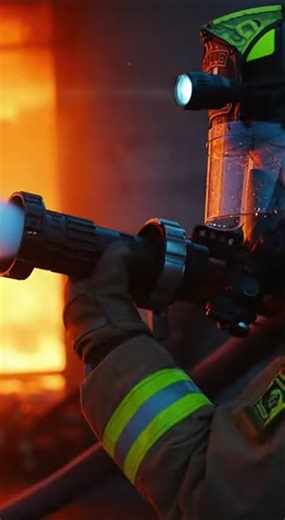 Massive fire Intense heat Real firefighters on the front line. #firefighter #firetime #fireman
