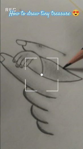 How to draw tiny treasure 🥰❣️|Tiny Baby Hand Drawing #babydrawing #ndcreativity #motherbaby